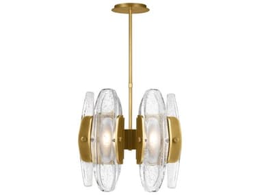 Visual Comfort Modern Wythe 6-Light Plated Brass Chandelier VCM700WYT6BRLED927