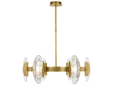 Visual Comfort Modern Wythe 6-Light Plated Brass Chandelier VCM700WYT6MBRLED927