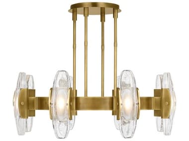 Visual Comfort Modern Wythe 39" Wide 8-Light Plated Brass Chandelier VCM700WYT8BRLED927