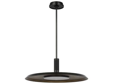 Visual Comfort Modern Saucer 1-Light Dark Bronze darkened Brass Round Pendant VCMAKPD17027BZDB