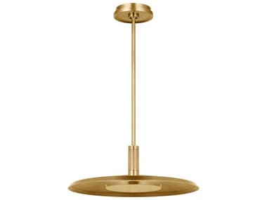 Visual Comfort Modern Saucer 1-Light Natural Brass Round Pendant VCMAKPD17027NB