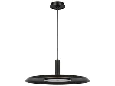 Visual Comfort Modern Saucer 1-Light Dark Bronze Round Pendant VCMAKPD17127BZ