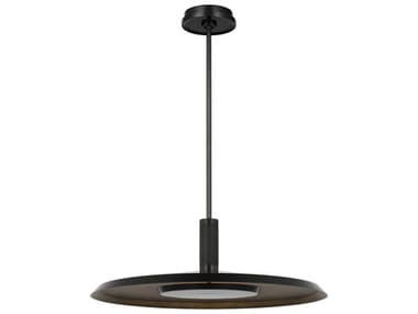 Visual Comfort Modern Saucer 1-Light Dark Bronze darkened Brass Round Pendant VCMAKPD17127BZDB