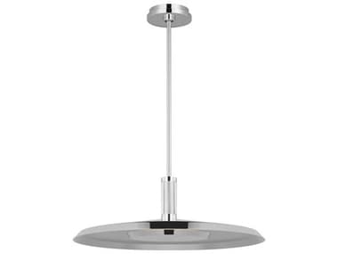 Visual Comfort Modern Saucer 1-Light Polished Nickel Round Pendant VCMAKPD17127N