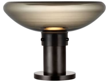 Visual Comfort Modern Morgan Burnished Bronze Smoke Etched Glass Table Lamp VCMAKTB681WDBBZSM