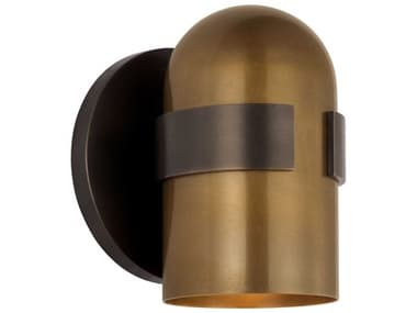 Visual Comfort Modern Octavia 1-Light Blackened Bronze Bright Worn Brass Wall Sconce VCMAKWS34027BDZBWB