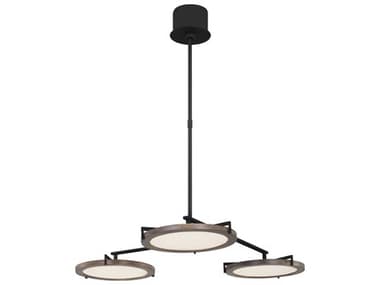 Visual Comfort Modern Shuffle 29" Wide 3-Light Nightshade Black Round Chandelier VCMCDCH17227WOB