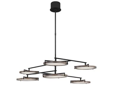 Visual Comfort Modern Shuffle 6-Light Nightshade Black Round Chandelier VCMCDCH17327WOB