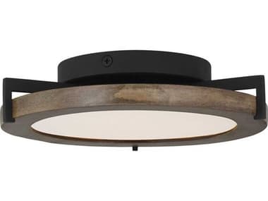 Visual Comfort Modern Shuffle 8" 1-Light Nightshade Black Round Flush Mount VCMCDFM17427WOB