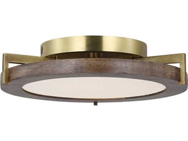 Visual Comfort Modern Shuffle 8" 1-Light Natural Brass Round Flush Mount VCMCDFM17427WONB