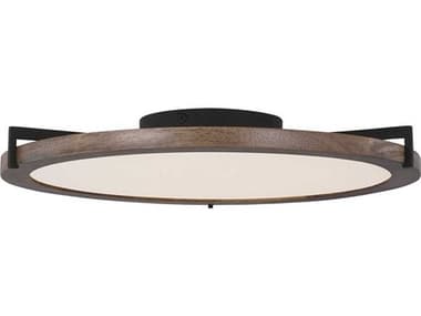 Visual Comfort Modern Shuffle 1-Light Nightshade Black Round Flush Mount VCMCDFM17527WOB