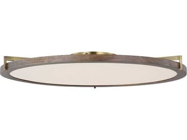 Visual Comfort Modern Shuffle 18" 1-Light Natural Brass Round Flush Mount VCMCDFM17627WONB