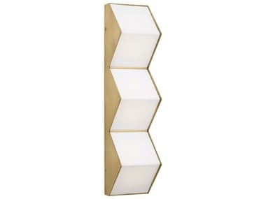 Visual Comfort Modern Zig Zag 18" Tall 3-Light Natural Brass Wall Sconce VCMCDWS11127WNB