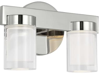 Visual Comfort Modern Esfera 9" Wide 2-Light Polished Nickel Vanity Light VCMKWBA20027N