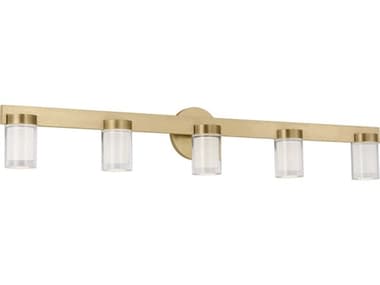 Visual Comfort Modern Esfera 36" Wide 5-Light Natural Brass Vanity Light VCMKWBA27627NB