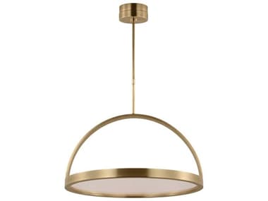 Visual Comfort Modern Cerne 1-Light Natural Brass Round Pendant VCMKWCH18927NB