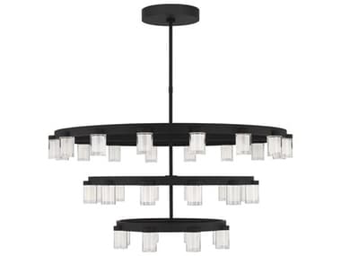 Visual Comfort Modern Esfera 44" Wide 36-Light Nightshade Black Tiered Chandelier VCMKWCH19627B