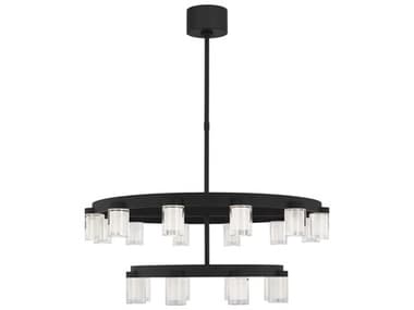 Visual Comfort Modern Esfera 20-Light Nightshade Black Tiered Chandelier VCMKWCH19827B