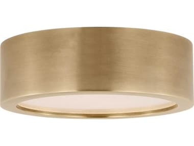 Visual Comfort Modern Cerne 1-Light Natural Brass Drum Flush Mount VCMKWFM19227NB