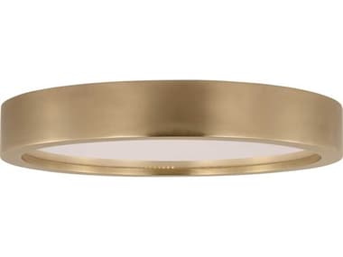 Visual Comfort Modern Cerne 1-Light Natural Brass Round Flush Mount VCMKWFM19327NB