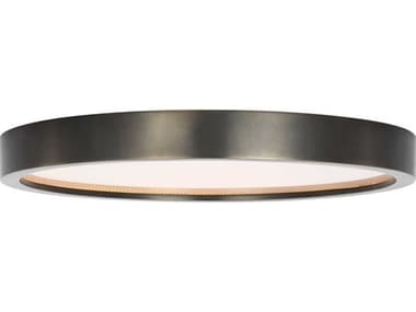 Visual Comfort Modern Cerne 1-Light Dark Bronze Round Flush Mount VCMKWFM19427BZ