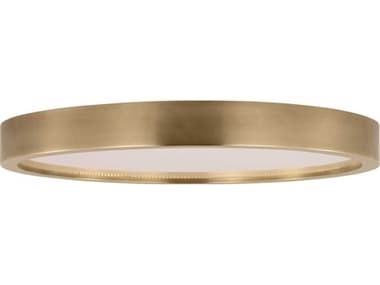 Visual Comfort Modern Cerne 18" 1-Light Natural Brass Round Flush Mount VCMKWFM19427NB