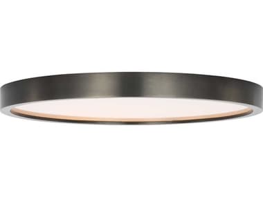 Visual Comfort Modern Cerne 1-Light Dark Bronze Round Flush Mount VCMKWFM19527BZ