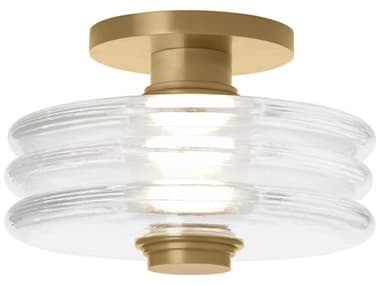 Visual Comfort Modern Laurel 1-Light Natural Brass Drum Semi Flush Mount VCMKWFM20827CNB