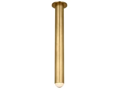 Visual Comfort Modern Ebell 4" 1-Light Natural Brass Cylinder Flush Mount VCMKWFM30827NB