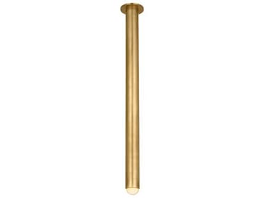 Visual Comfort Modern Ebell 4" 1-Light Natural Brass Cylinder Flush Mount VCMKWFM30927NB