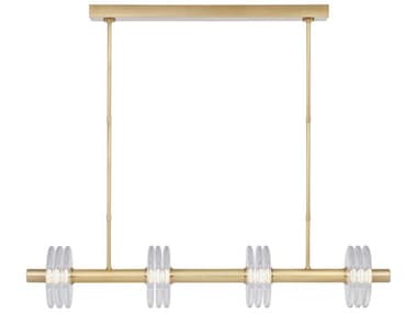 Visual Comfort Modern Laurel 4-Light Natural Brass Linear Island Pendant VCMKWLS20927CNB