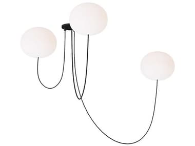 Visual Comfort Modern Helium 3-Light Matte Black Globe Chandelier VCMPBCH36727OPB