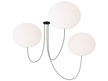 Visual Comfort Modern Helium 3-Light Matte Black Globe Chandelier VCMPBCH37127OPB