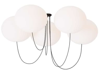 Visual Comfort Modern Helium 5-Light Matte Black Globe Chandelier VCMPBCH37227OPB