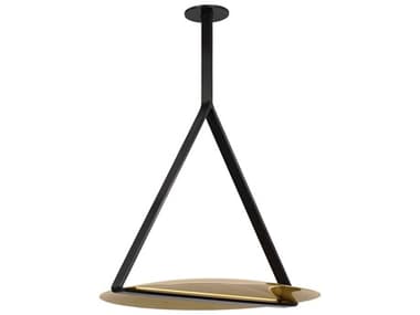 Visual Comfort Modern Cymbal 1-Light Dark Bronze Natural Brass Geometric Pendant VCMPBPD35127BZNB