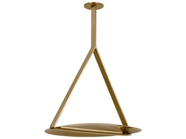 Visual Comfort Modern Cymbal 1-Light Natural Brass Geometric Pendant VCMPBPD35127NBNB