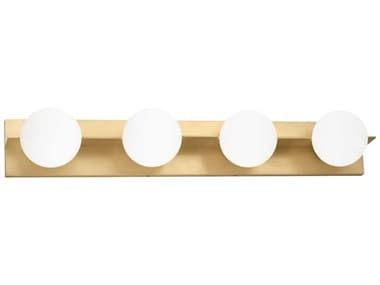 Visual Comfort Modern Orbel 32" Wide 4-Light Natural Brass Vanity Light VCMSLBA123NB