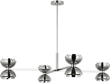 Visual Comfort Modern Shanti 44" Wide 4-Light Polished Nickel Dome Chandelier VCMSLCH13727N