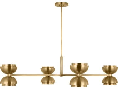 Visual Comfort Modern Shanti 4-Light Natural Brass Dome Chandelier VCMSLCH13727NB