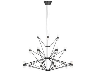 Visual Comfort Modern Lassell 46" Wide 42-Light Dark Bronze Geometric Tiered Chandelier VCMSLCH24627BZ