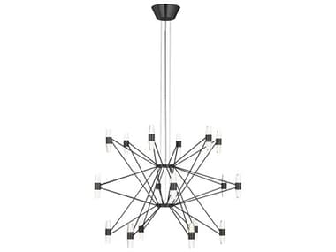 Visual Comfort Modern Lassell 38" Wide 36-Light Dark Bronze Geometric Tiered Chandelier VCMSLCH24827BZ