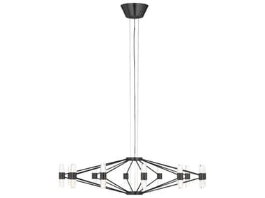 Visual Comfort Modern Lassell 36" Wide 24-Light Dark Bronze Geometric Chandelier VCMSLCH24927BZ