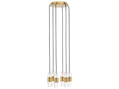 Visual Comfort Modern Lassell 6-Light Natural Brass Mini Pendant VCMSLCH38427NB