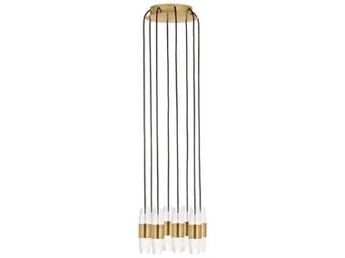 Visual Comfort Modern Lassell 8-Light Natural Brass Mini Pendant VCMSLCH38527NB