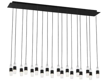 Visual Comfort Modern Lassell 44" 18-Light Nightshade Black Linear Island Pendant VCMSLCH38627B