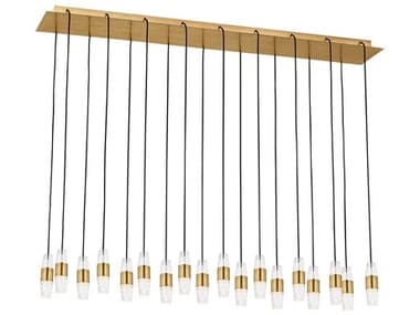 Visual Comfort Modern Lassell 44" 18-Light Natural Brass Linear Island Pendant VCMSLCH38627NB