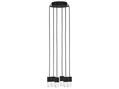 Visual Comfort Modern Lassell 6-Light Nightshade Black Mini Pendant VCMSLCH39127B