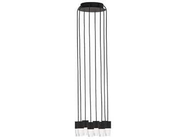 Visual Comfort Modern Lassell 8-Light Nightshade Black Mini Pendant VCMSLCH39227B