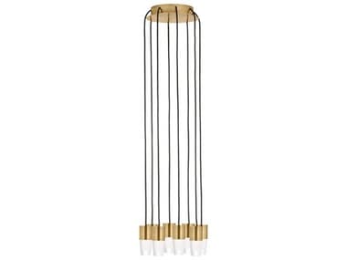 Visual Comfort Modern Lassell 8-Light Natural Brass Mini Pendant VCMSLCH39227NB