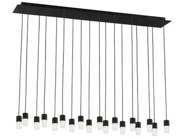 Visual Comfort Modern Lassell 44" 18-Light Nightshade Black Linear Island Pendant VCMSLCH39327B